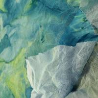 Resille lycra bleu turquoise froisse permanent 2 