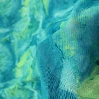 Resille lycra bleu turquoise froisse permanent 3 