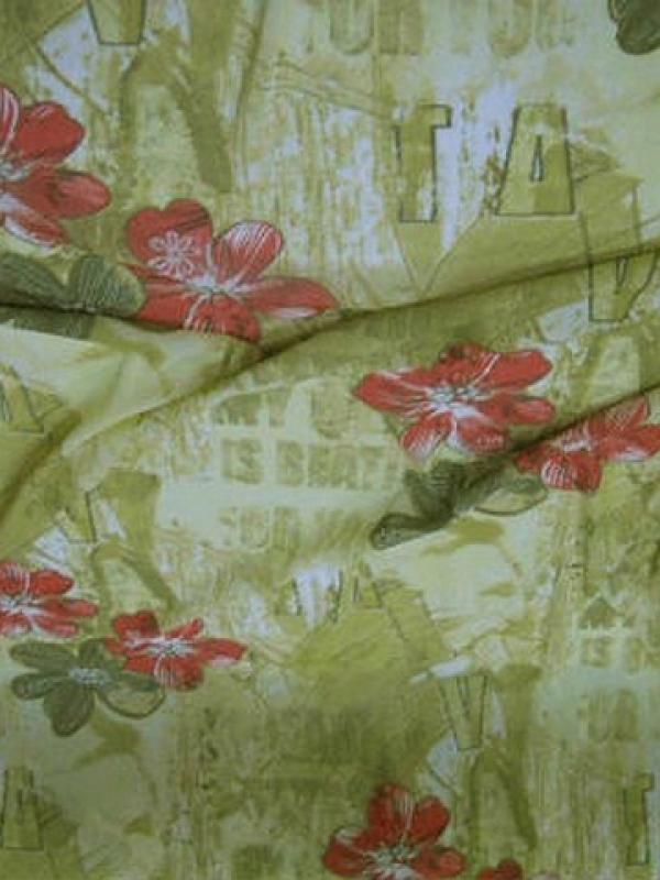 Resille lycra fleurs de cosmos et ecritures 