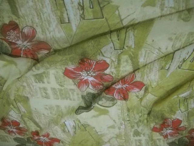 Resille lycra fleurs de cosmos et ecritures 1