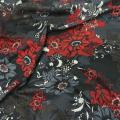 Resille lycra gris rouge fleurs et pistil 1 