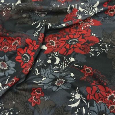 Resille lycra gris rouge fleurs et pistil 1 