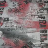 Résille lycra imprimé gris-rose-noir 3