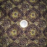 Resille lycra motif africain acajou et safran 3 