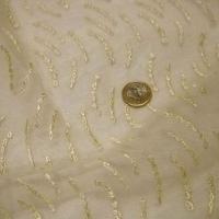 Resille lycra motif brode or pale 2 