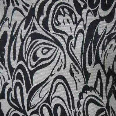 Resille lycra motif cachemire stylise blanc marine 1 