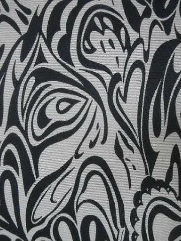 Resille lycra motif cachemire stylise blanc marine 1 