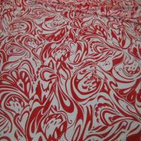 Resille lycra motif cachemire stylise blanc rouge 1 