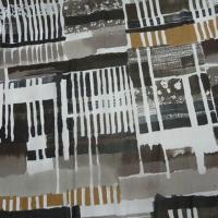 Resille lycra motif carres et rayures abstrait noir blanc tabac 2 