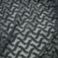 Resille lycra motif croisillons en relief gris 1 