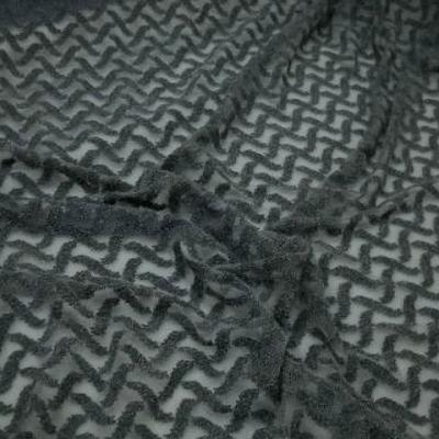 Resille lycra motif croisillons en relief gris 2 