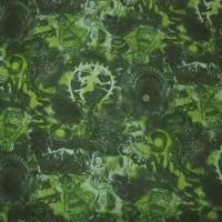 Resille lycra motif shiva vert mousse et kaki 1