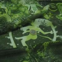 Resille lycra motif shiva vert mousse et kaki 2