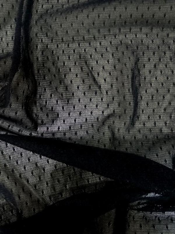 Resille lycra noire a plumetis 1 