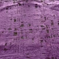 Resille lycra noire et laine angora prune cousu facon geometrique 1