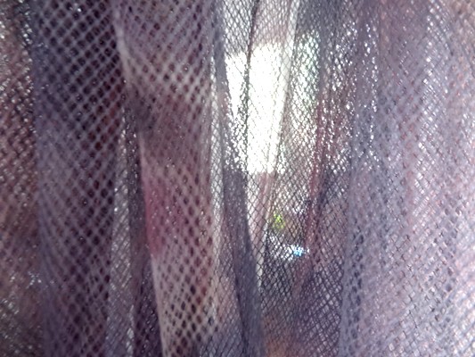 Résille lycra parme motifs roses de jardin 04