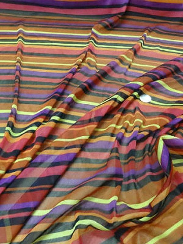 Resille lycra rayee framboise violet ocre 3 