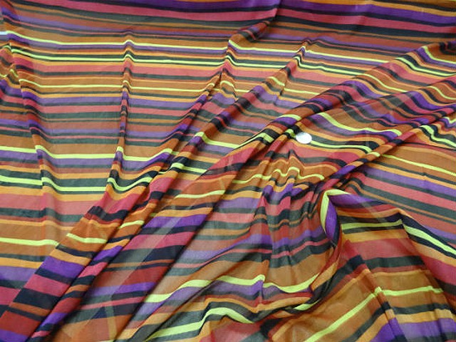 Resille lycra rayee framboise violet ocre 3
