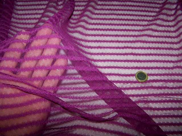 Resille lycra rayures fantaisie fuchsia 1