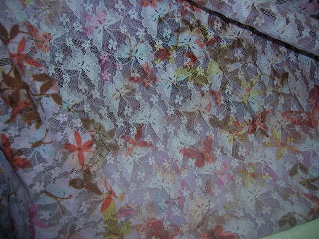 Resille lycra rose pale imprime motif papillon 1