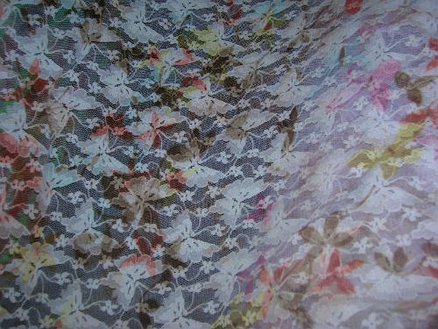 Resille lycra rose pale imprime motif papillon 2