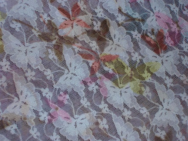 Resille lycra rose pale imprime motif papillon 3