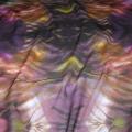 Resille lycra tie and dye ocre violet 1