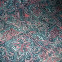 Resille lycra vert chrome rouge motif cachemire 2