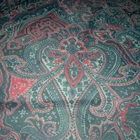 Resille lycra vert chrome rouge motif cachemire 3