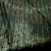 Resille marron bleu vert fleurie a sequins 3