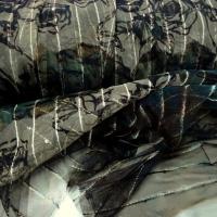 Resille marron bleu vert fleurie a sequins 4 