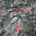 Resille motif dentelle et graffitis blanc noir rouge 1