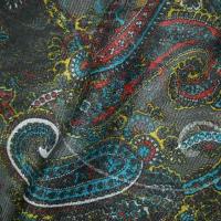 Resille noire cachemire teintes cyan rouge citron 1