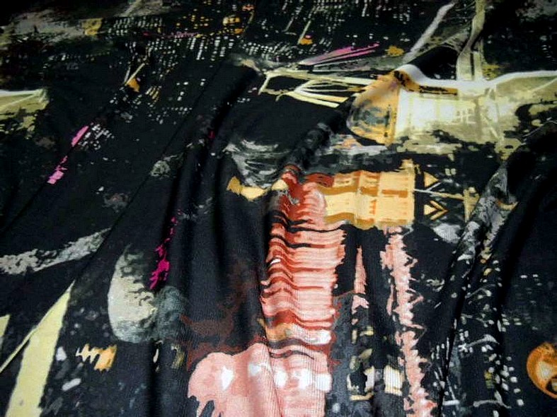 Resille noire motif urbain 2