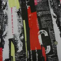 Resille page imprimee rouge fuchsia topaze noir blanc 