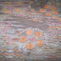Resille patchwork ethnique sepia orange et rose 1
