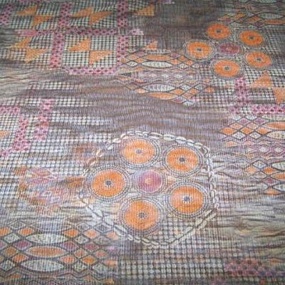 Resille patchwork ethnique sepia orange et rose 1 