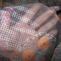Resille patchwork ethnique sepia orange et rose 2 