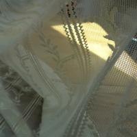 Rideau facon crochet blanc creme 1 68 m 4 