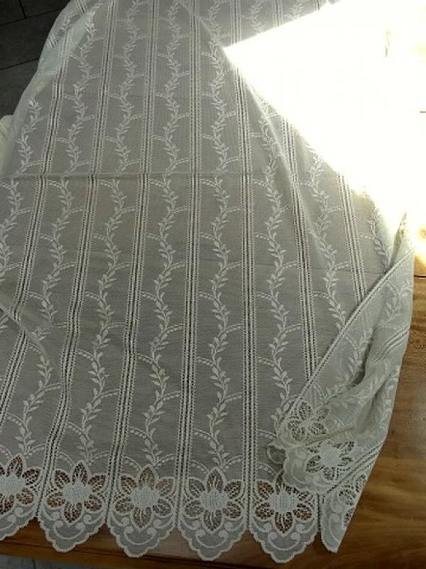 Rideau facon crochet blanc creme 1 68 m 5 