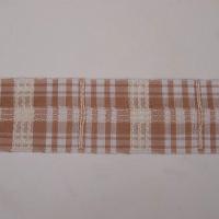Ruban a carreaux blanc beige 1 