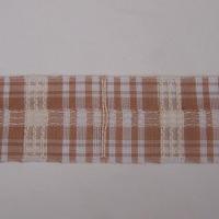 Ruban a carreaux blanc beige 2 1