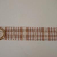Ruban a carreaux blanc beige 3 