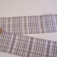 Ruban a carreaux blanc gris 1