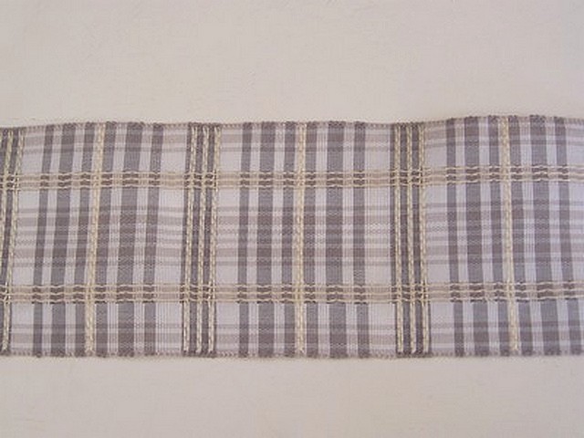 Ruban a carreaux blanc gris 2