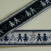 Ruban abc blanc bleu marine 