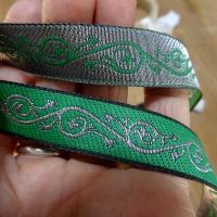 Ruban alienor argent et vert malachite 3