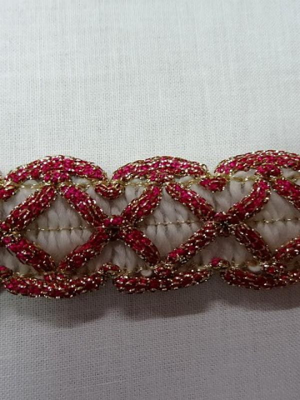 Ruban bijoux fuchsia dore 3 