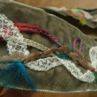 Ruban bohemienne velours kaki 2 