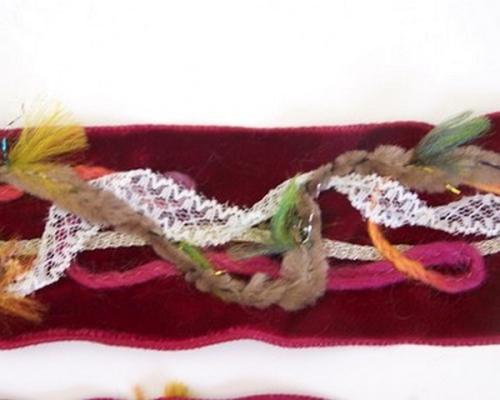 Ruban bohemienne velours pourpre 4 